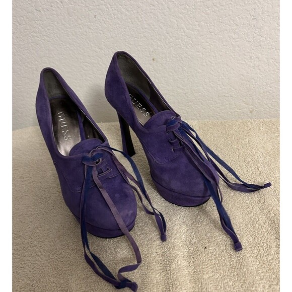 GUESS Women's 5M Purple Suede High Heels - Picture 7 of 13